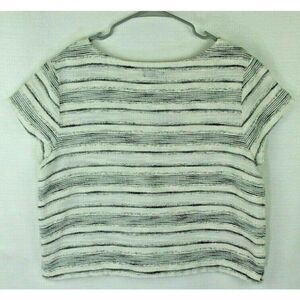 Gap XL Top Striped Short Sleeves Woven Metallic Cotton Womens